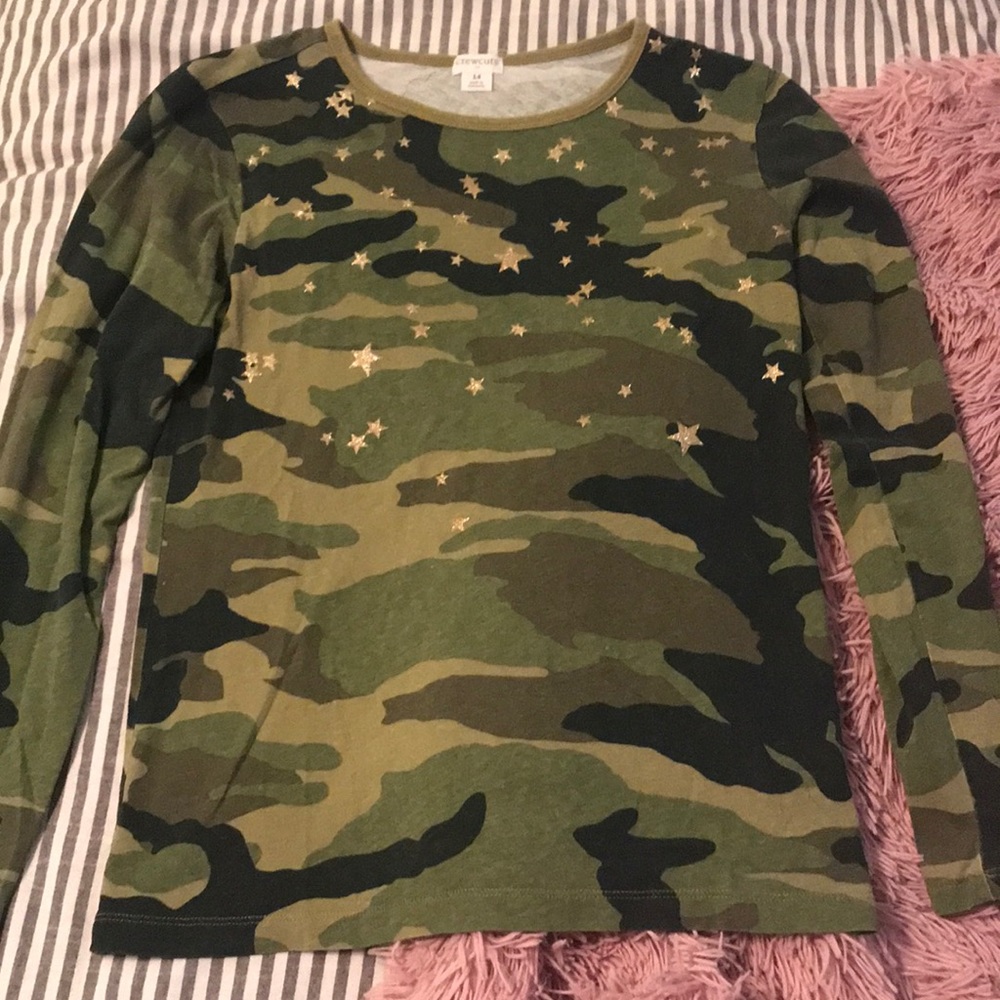 CrewCuts Camo and Gold Stars Long Sleeve Tee